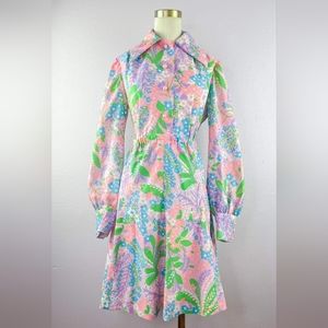 Vintage OOAK Groovy Pastel Garden Party 2-Piece Skirt Set